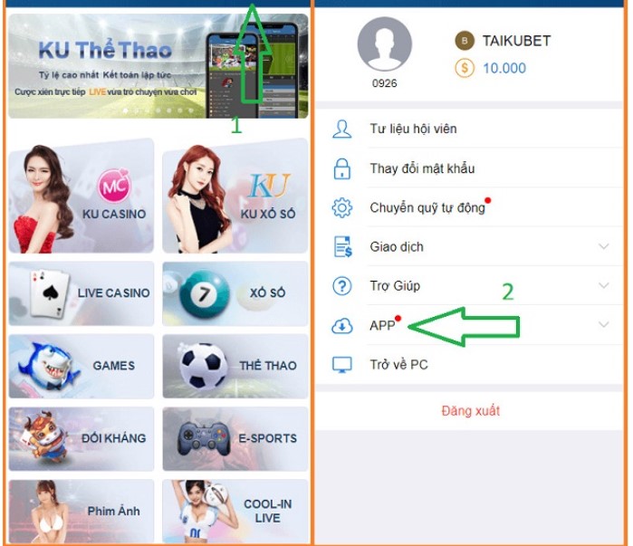 Tải app KUBET với hệ điều hành Android